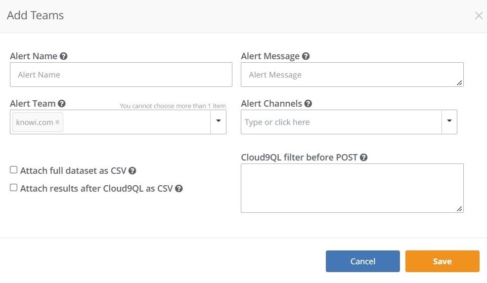 Data Update Alerts – Documentation and Support | Knowi